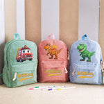 Kid-Cartoon-Dinosaurus-&-Vehicles-Personalized-Backpack-2