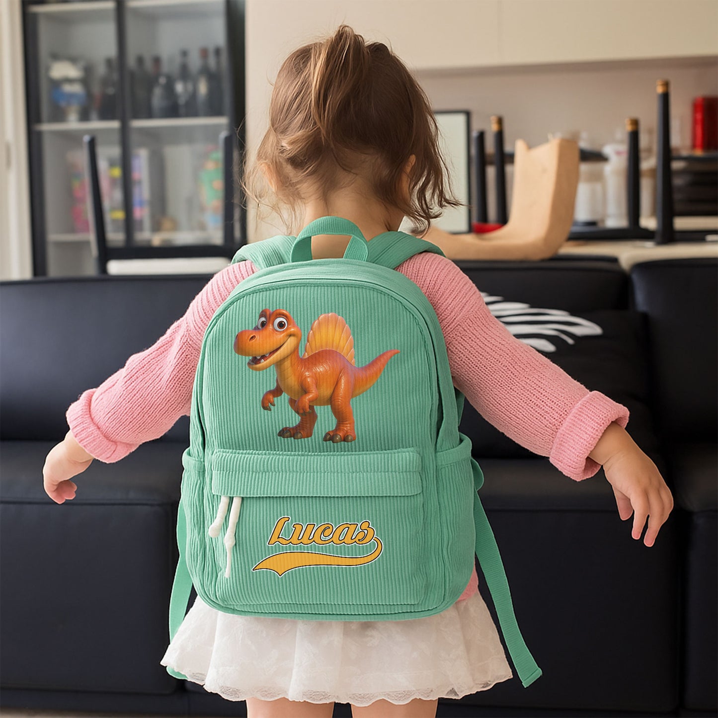 Kid-Cartoon-Dinosaurus-&-Vehicles-Personalized-Backpack-3