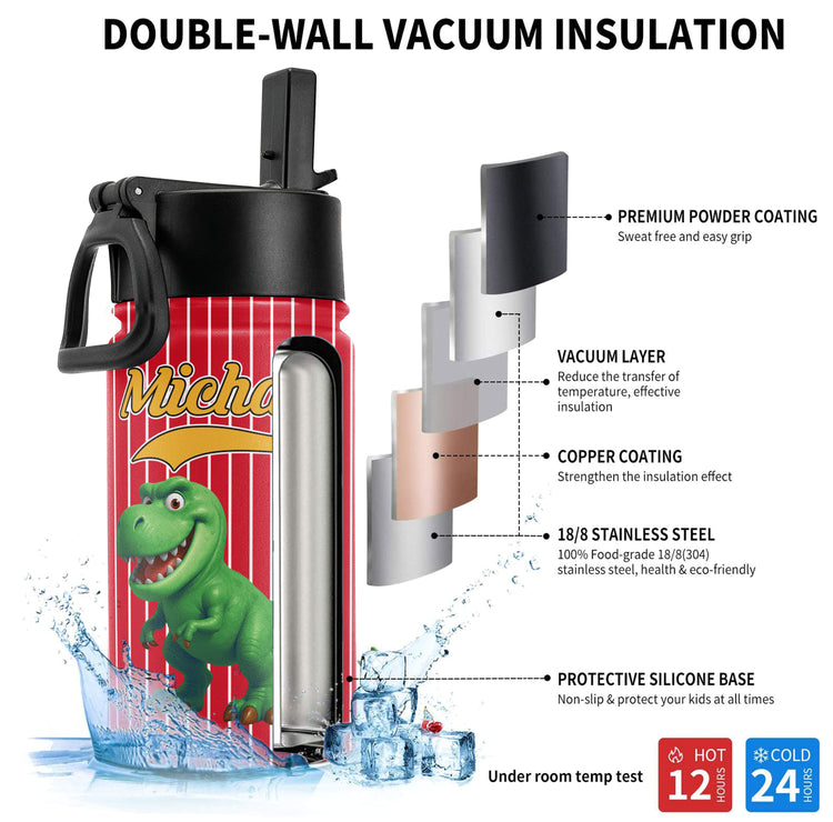 Kid_Cartoon_Dinosaurus_Vehicles_Personalized_Water_Bottle_2
