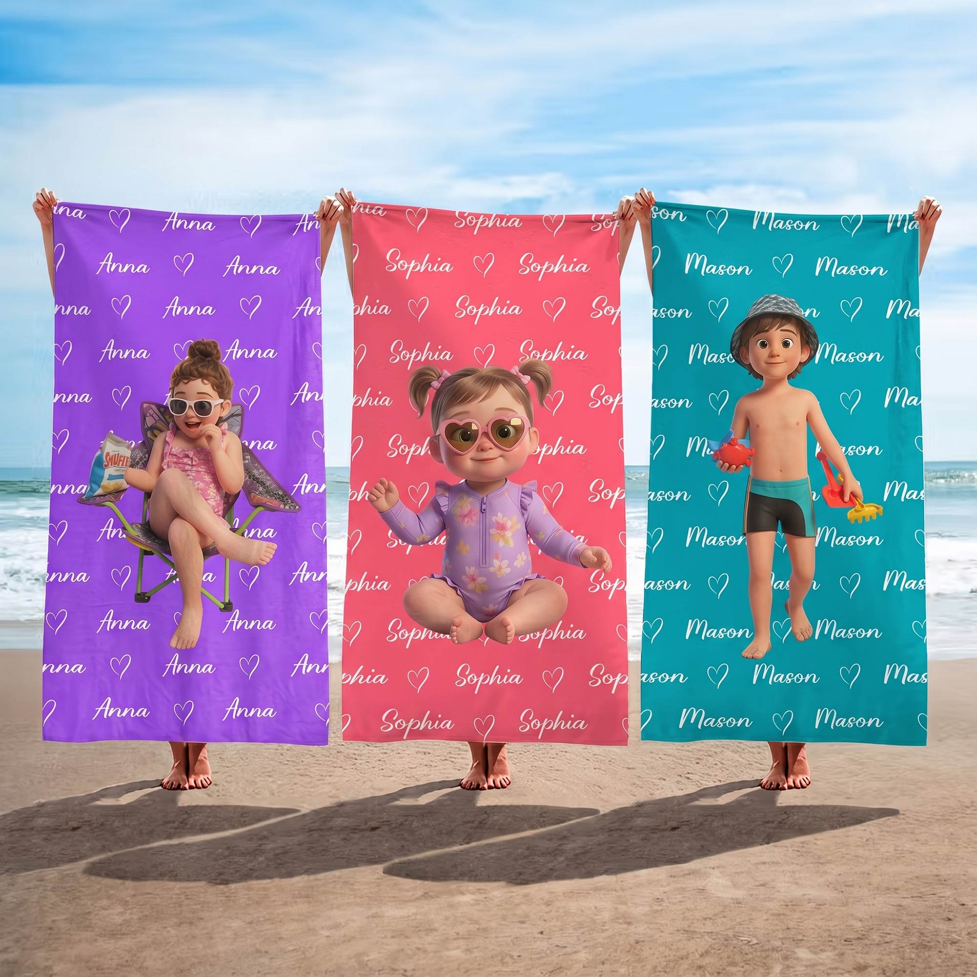 Kid-Cartoon-Style-Custom-Name-Personalized-Beach-Towel-1