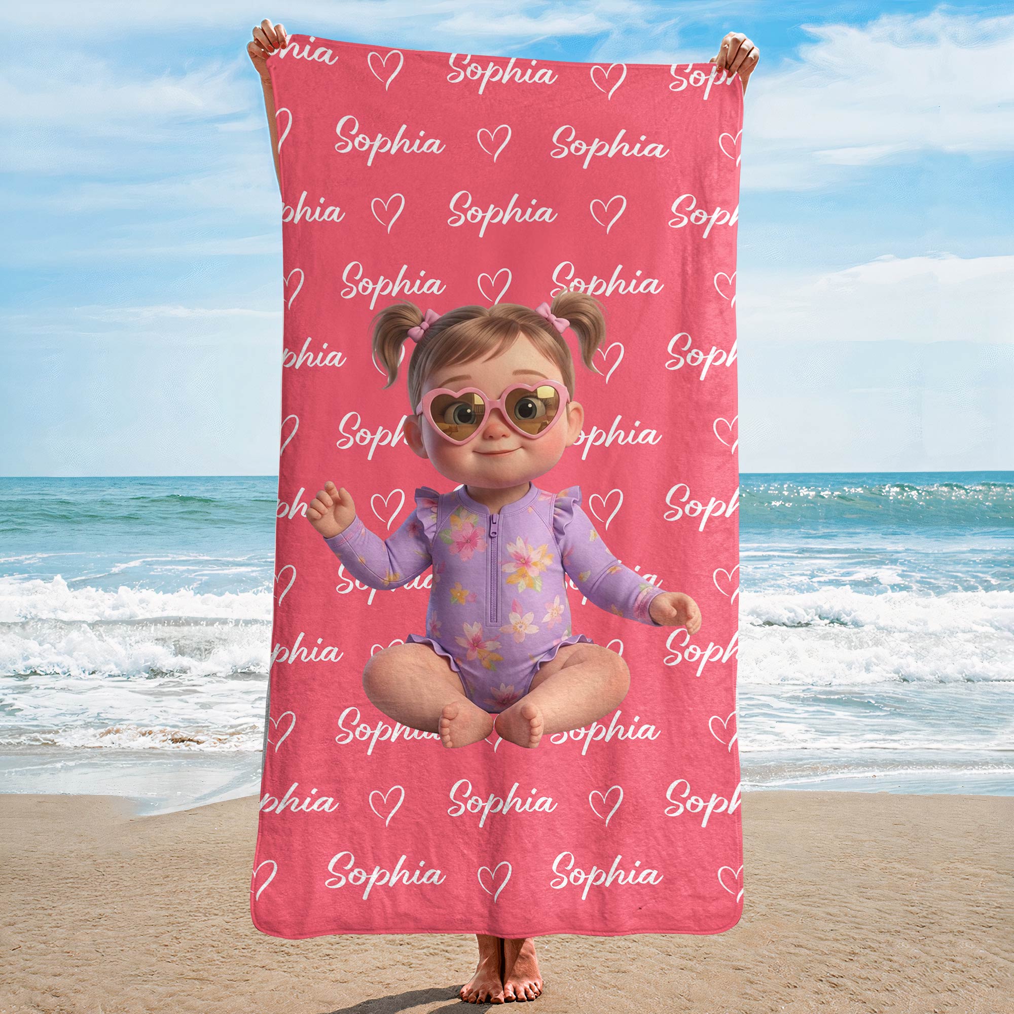 Kid-Cartoon-Style-Custom-Name-Personalized-Beach-Towel-3