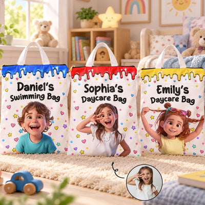 Kid Cartoon Version Preschool Daycare - Personalized Wet Bag