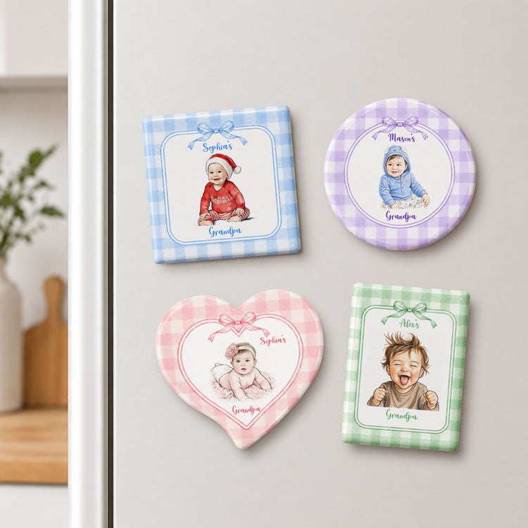 Kid-Custom-Photo-Striped-Art-Personalized-Magnet-1