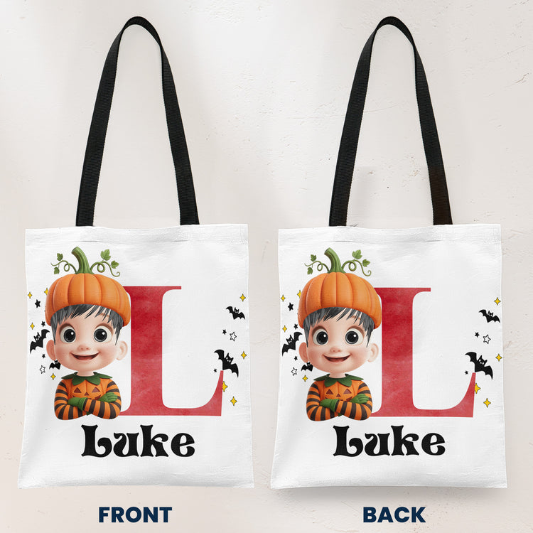 Kid-Halloween-Character-Trick-Or-Treat-Personalized-Tote-Bag-3