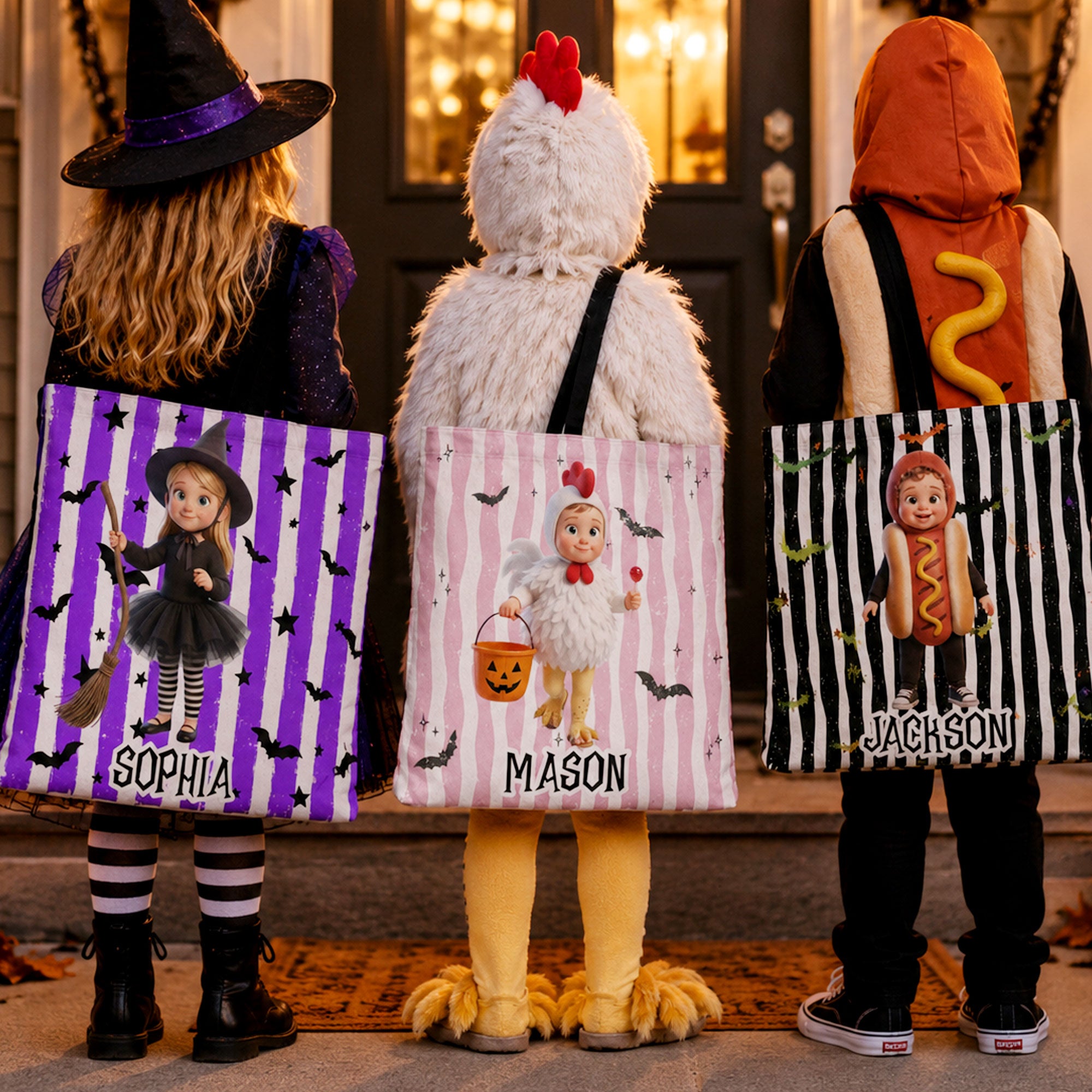 Kid-Halloween-Custom-Cartoon-Character-Trick-Or-Treat-Personalized-Tote-Bag-1