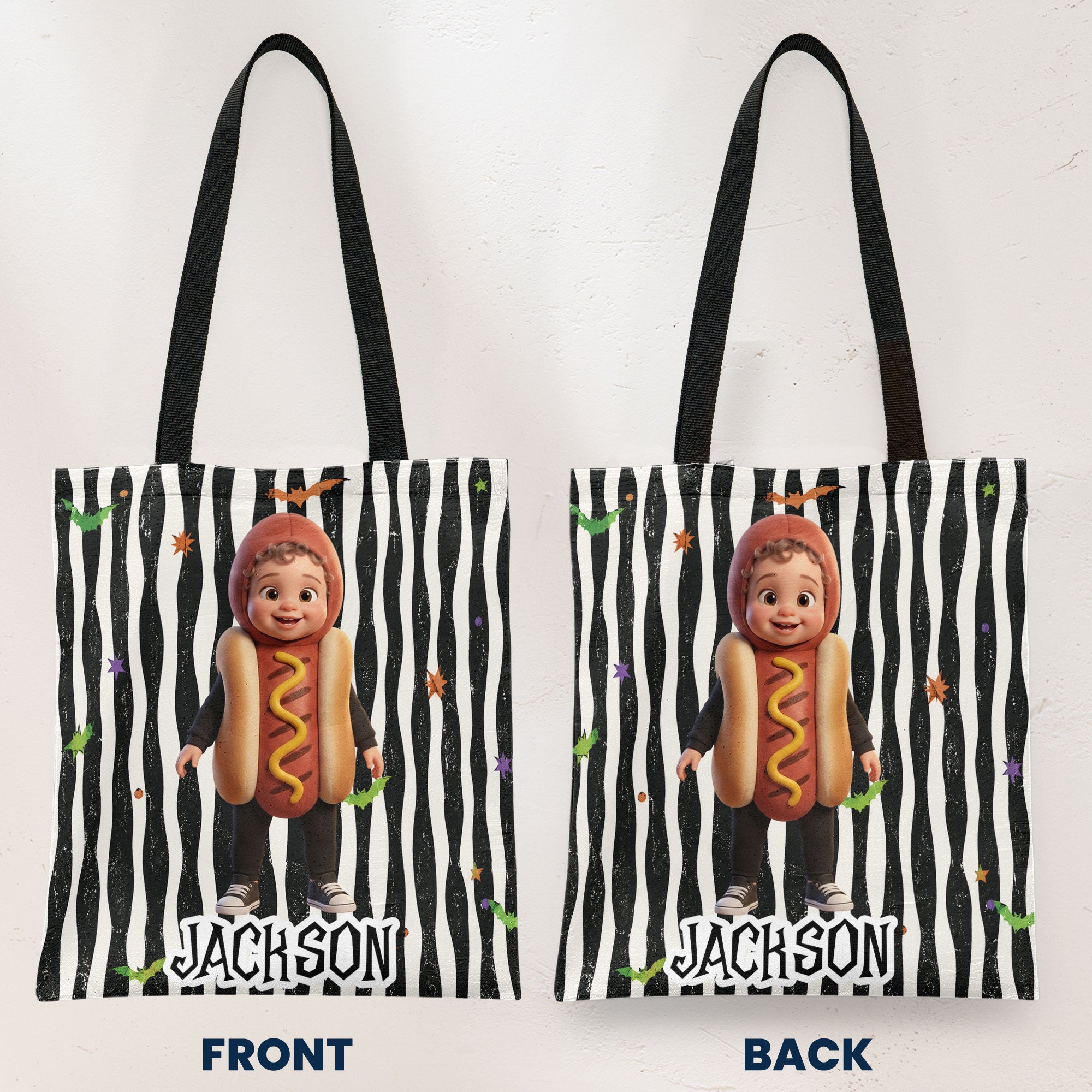 Kid-Halloween-Custom-Cartoon-Character-Trick-Or-Treat-Personalized-Tote-Bag-4