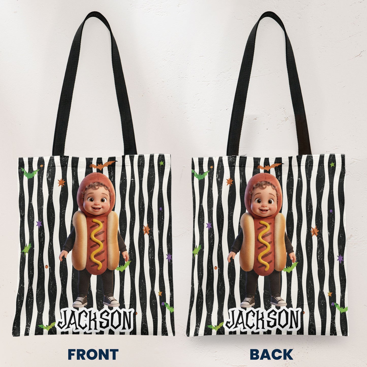 Kid-Halloween-Custom-Cartoon-Character-Trick-Or-Treat-Personalized-Tote-Bag-4