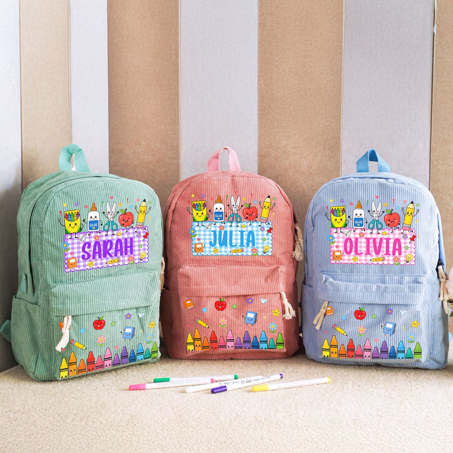 Kid-Pencil-Apple-Notebook-Crayon-Design--Personalized-Backpack-2