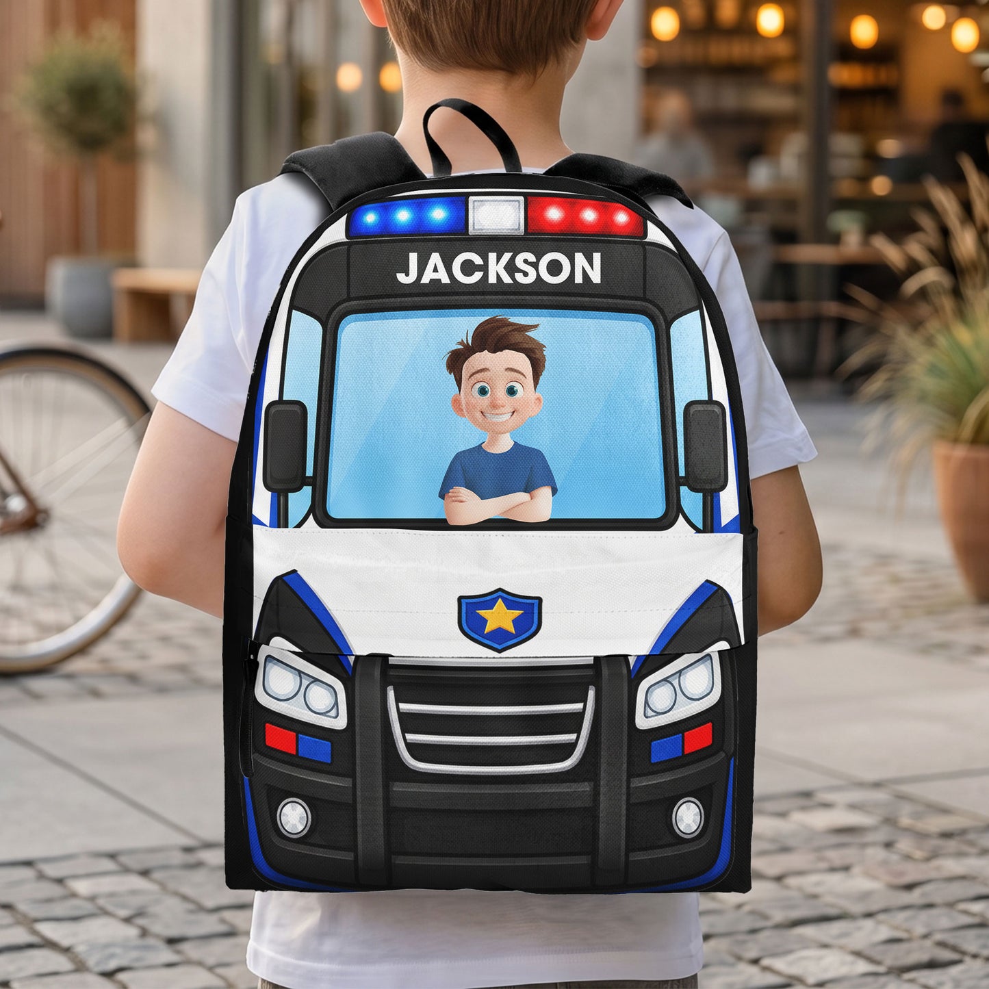 Kid-Riding-Car-Personalized-Backpack-2