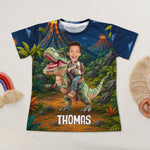Kid-Riding-Dinosaur-Custom-Photo-Personalized-Kids-Clothing-Set-3
