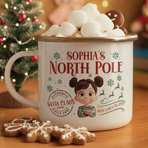 Kid's North Pole Hot Chocolate - Personalized Enamel Mug