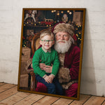 Kid-Santa-Lap-Portrait-Christmas-Decoration-Personalized-Poster-3