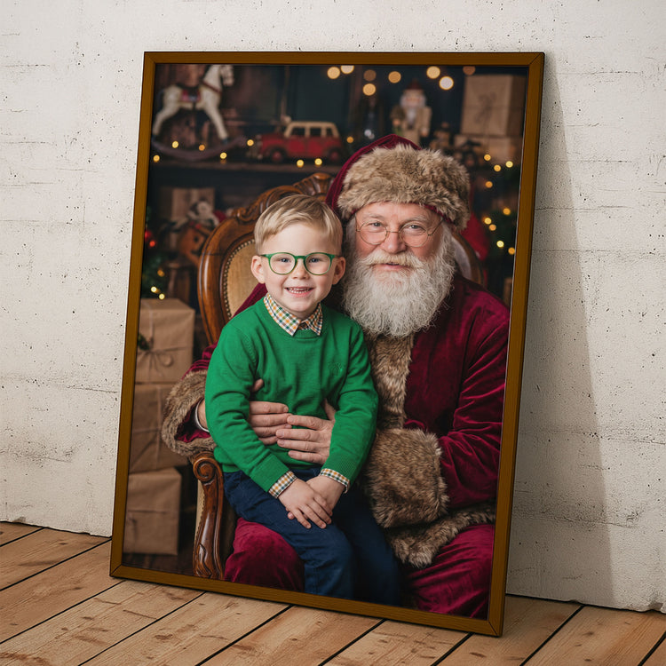 Kid-Santa-Lap-Portrait-Christmas-Decoration-Personalized-Poster-3