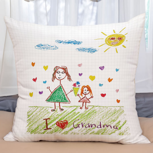 Kid's Artwork - Personalized Photo Pillow (Insert Included)