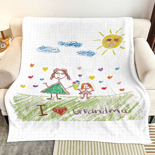 Kid's Drawing - Personalized Kid Photo Blanket