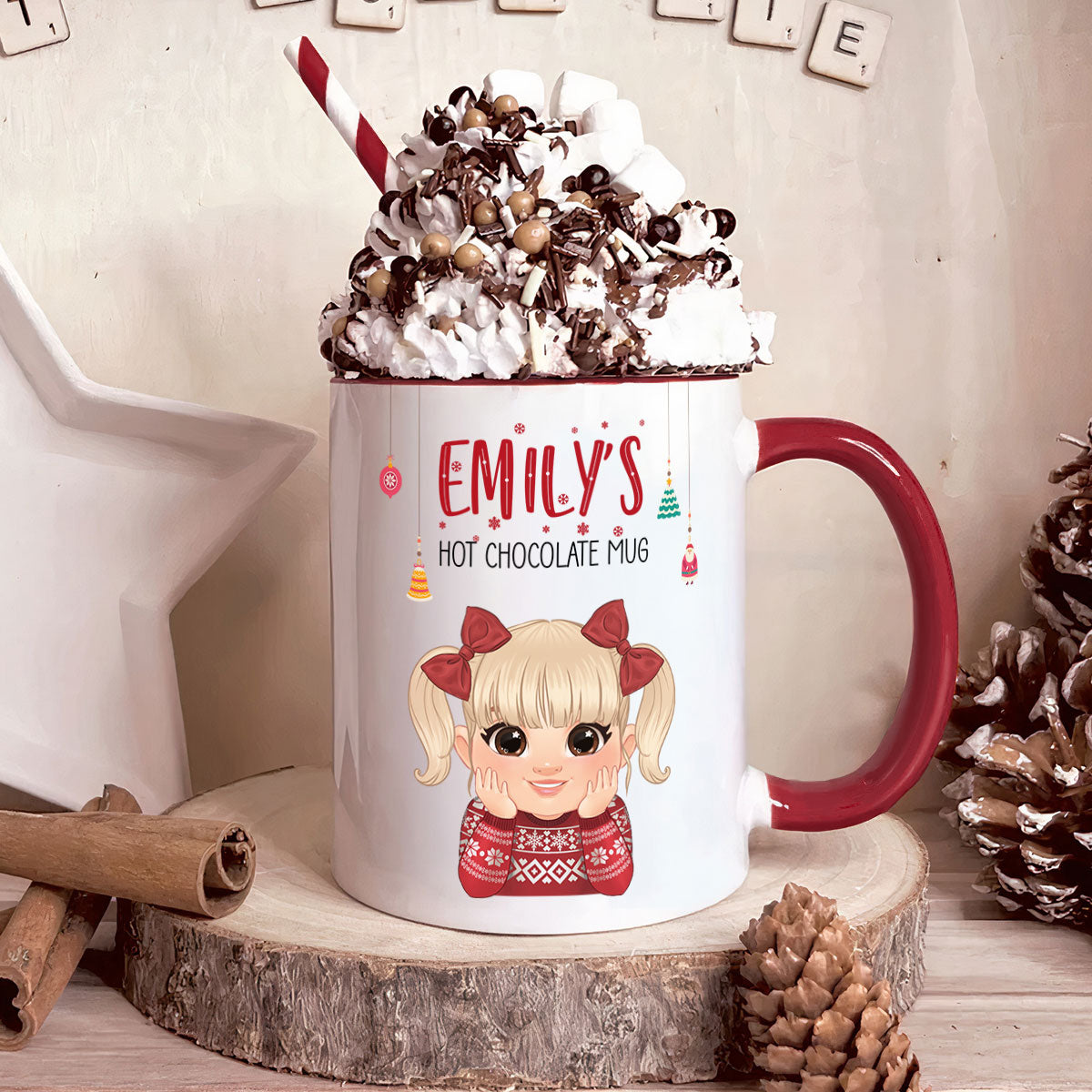 Kid's Christmas Hot Chocolate - Kid Personalized Hot Chocolate Mug