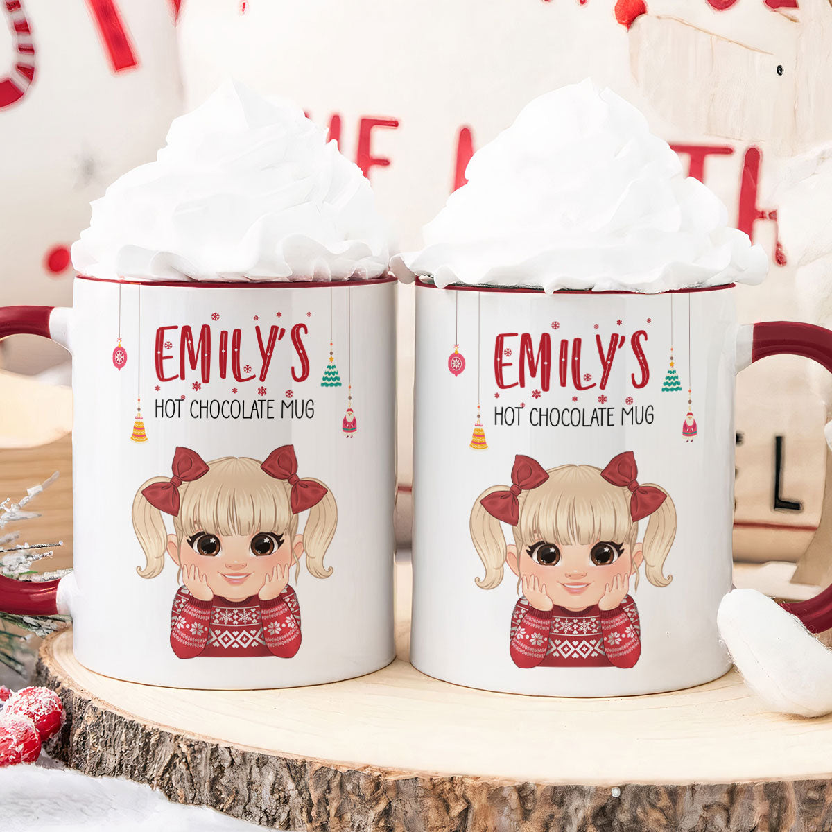 Kid's Hot Chocolate Christmas Mug - Personalized Enamel Mug