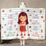 Kids Affirmation Brave Loved Enough - Personalized Wearable Blanket Hoodie
