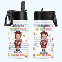 Kids Graduation Celebration - Personalized Photo Kids Water Bottle With Straw Lid