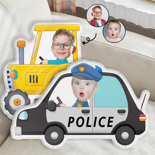 Kids Riding Vehicle  - Personalized Photo Custom Shaped Pillow