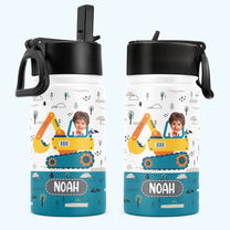 Kids Riding Vehicle - Personalized Photo Kids Water Bottle With Straw Lid