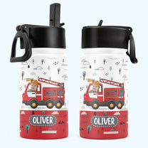Kids Riding Vehicle - Personalized Photo Kids Water Bottle With Straw Lid