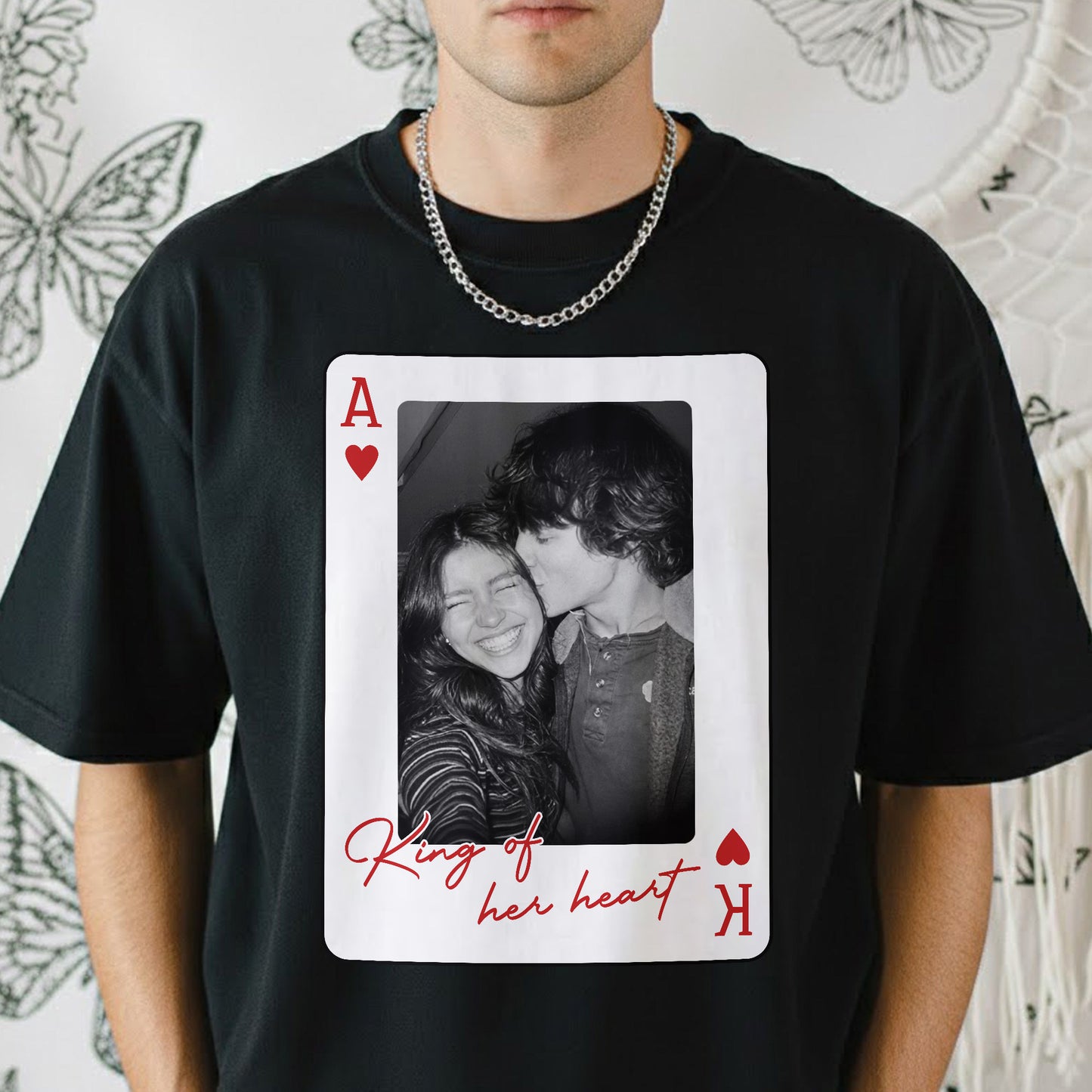 King And Queen Custom Vintage Couples Photo Matching - Personalized Photo Comfort Tee