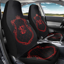 King And Queen Monogram - Personalized Car Seat Cover