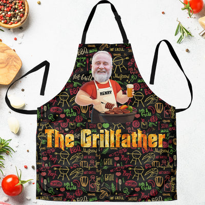 King Of Bbq Grill Master - Personalized Photo Apron