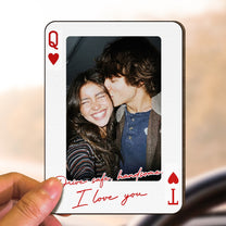 King & Queen Custom Couples Photo Drive Safe I Love You We're A Perfect Pair - Personalized Wooden Photo Car Visor Clip
