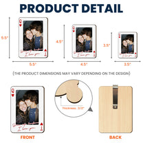 King & Queen Custom Couples Photo Drive Safe I Love You We're A Perfect Pair - Personalized Wooden Photo Car Visor Clip