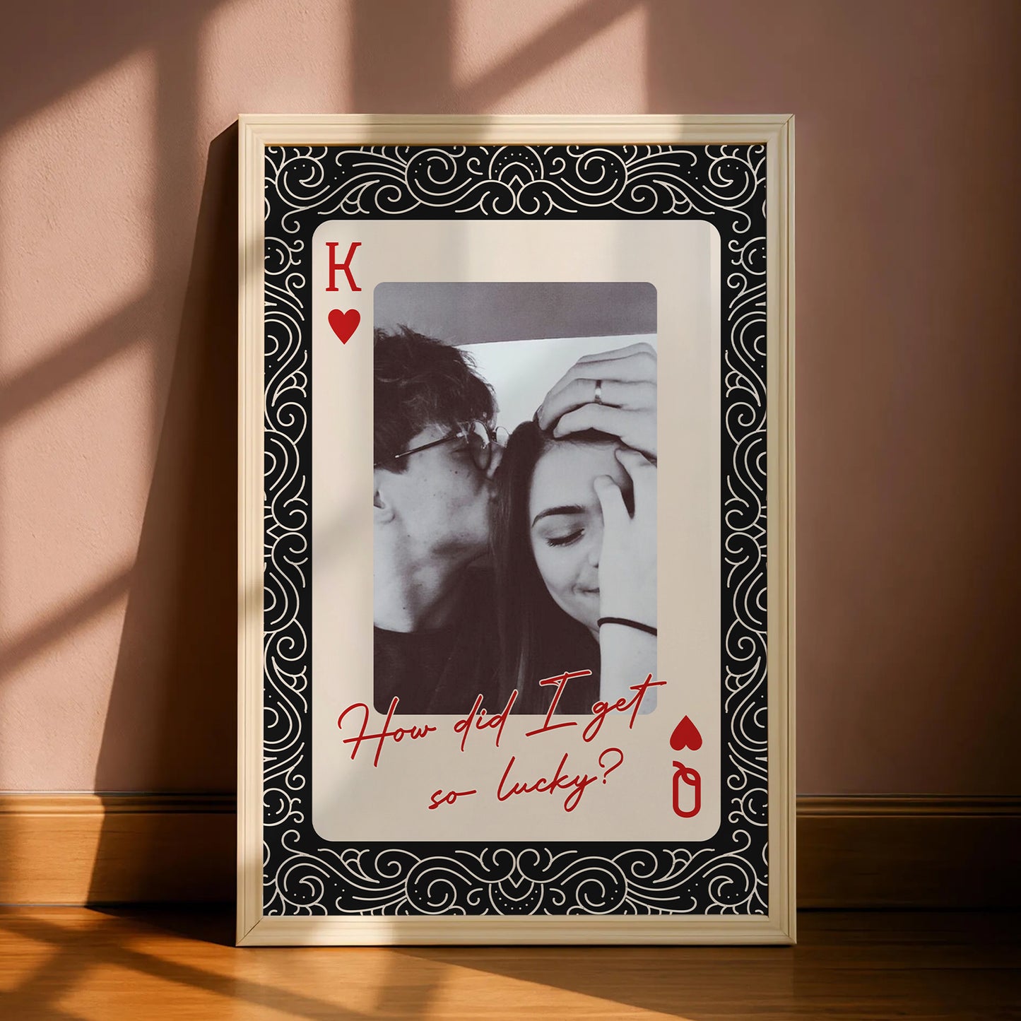 King And Queen Custom Couples Photo How Luck We Are - Personalized Photo Poster