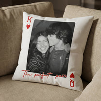King & Queen Of Heart Custom Couples Photo Lucky Us - Personalized Photo Pillow (Insert Included)