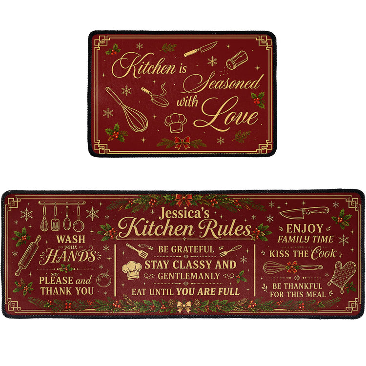 Kitchen-Rules-Christmas-Decor,-Christmas-Gift-Personalized-Runner-Rug-2