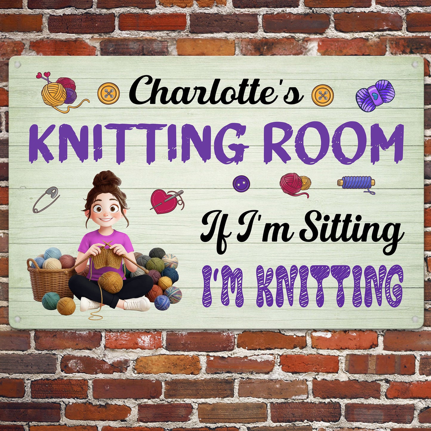 Knitting-Room,-Crochet-Room-Personalized-Metal-Sign-4