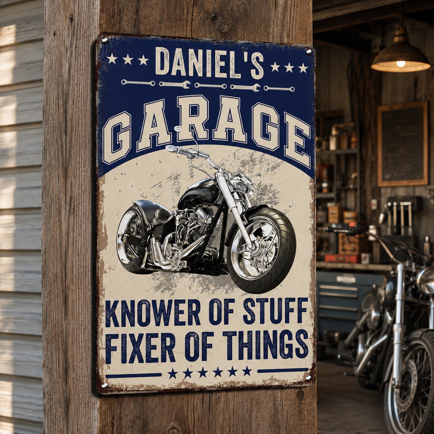 Knower-Of-Stuff-Fixer-Of-Things-Custom-Vintage-Car,-Motor-Personalized-Metal-Sign-2