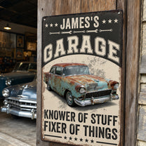 Knower-Of-Stuff-Fixer-Of-Things-Custom-Vintage-Car,-Motor-Personalized-Metal-Sign-3
