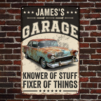 Knower-Of-Stuff-Fixer-Of-Things-Custom-Vintage-Car,-Motor-Personalized-Metal-Sign-5