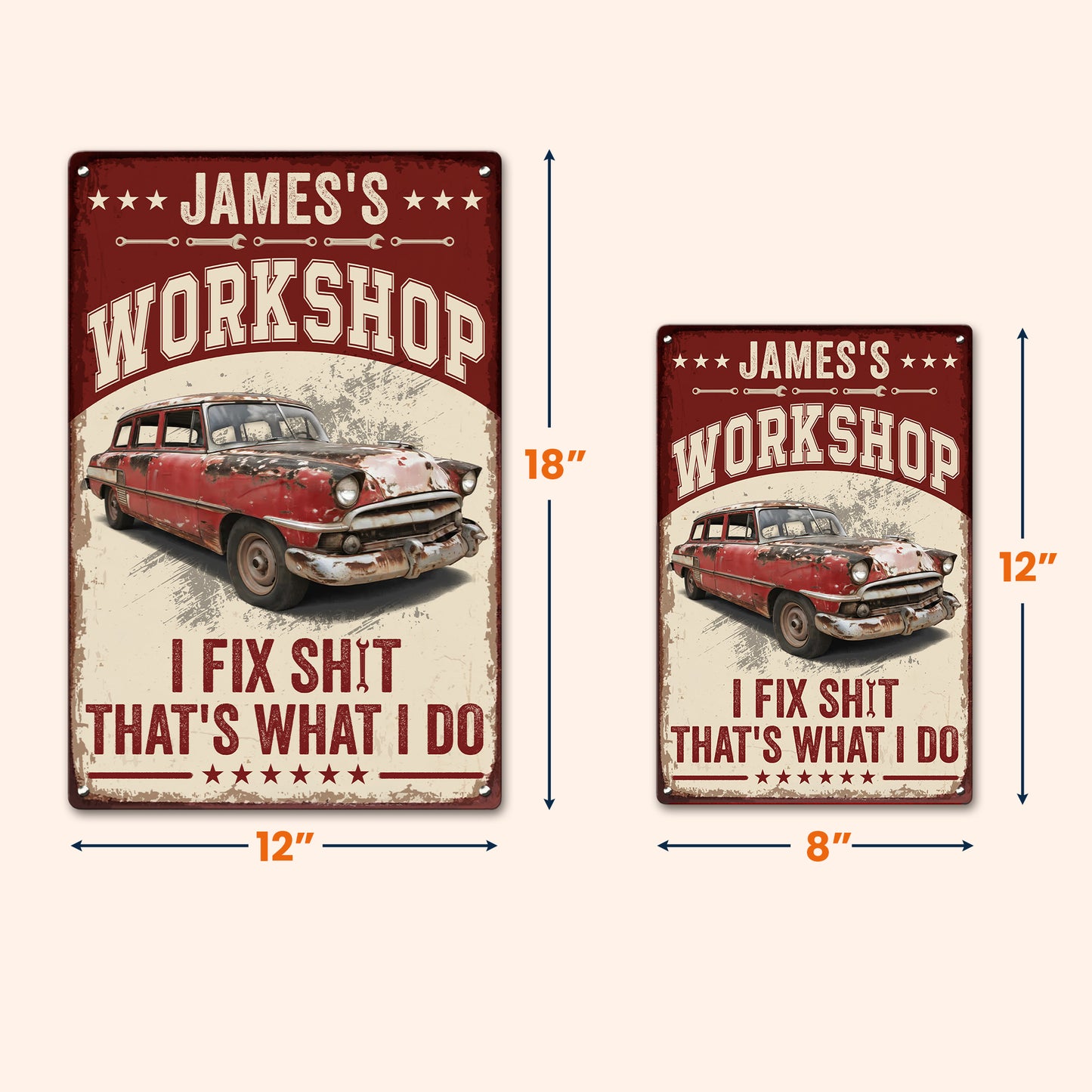 Knower-Of-Stuff-Fixer-Of-Things-Custom-Vintage-Car,-Motor-Personalized-Metal-Sign-6