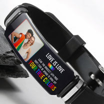 LGBT Show Off Your True Colors Love Is Love Pride - Personalized Photo Bracelet