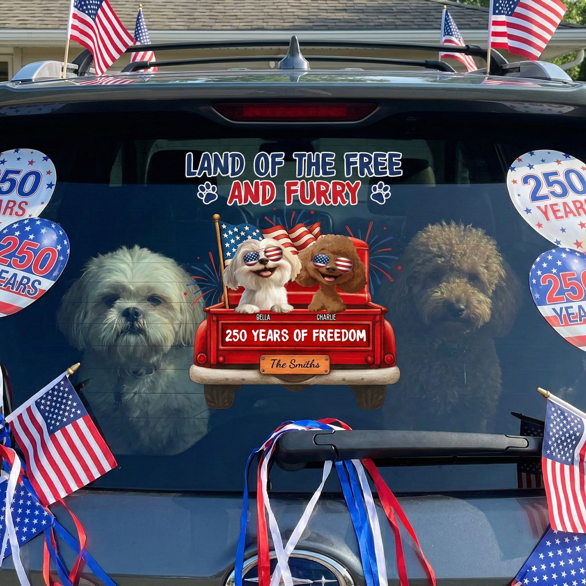 Land Of The Free And Furry - Personalized Decal