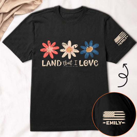 Land That I Love - Retro 4Th Of July - Custom Name - Personalized Shirt