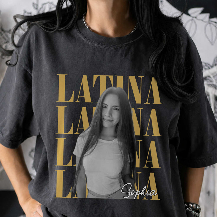 Latina-Vintage-Photo-Hispanic-Woman-Personalized-Shirt-1