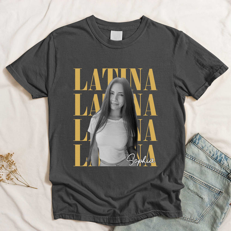 Latina-Vintage-Photo-Hispanic-Woman-Personalized-Shirt-3