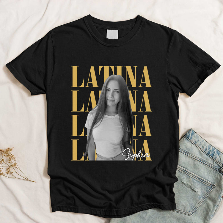 Latina-Vintage-Photo-Hispanic-Woman-Personalized-Shirt-4