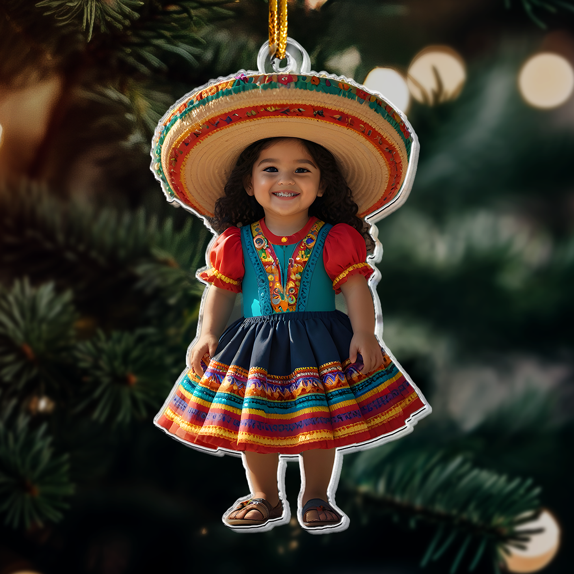 Latino Family For Hispanic Heritage Month - Personalized Acrylic Photo Ornament