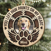 You Left Paw Prints - Personalized Shaped Wooden Photo Ornament