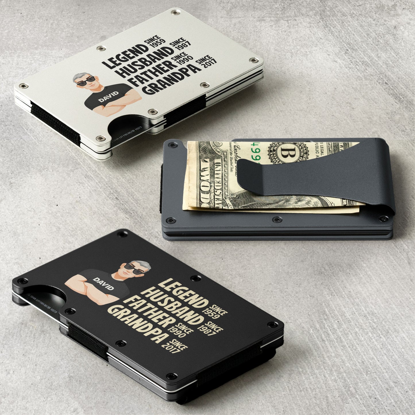 Legend Husband Dad Grandpa - Personalized Metal Wallet