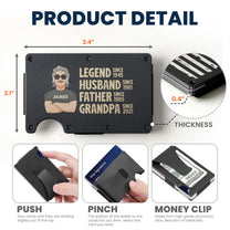 Legend Husband Dad Grandpa - Personalized Metal Wallet