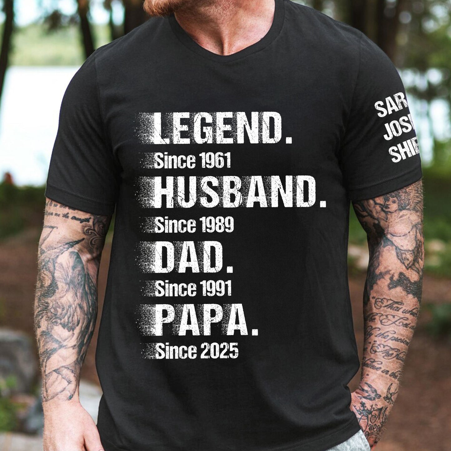 Legend Husband Dad Papa - New Vintage Version - Up To 12 Names - Personalized Shirt